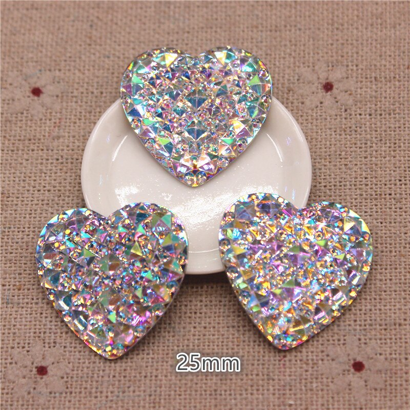 10mm-30mm corazón de resina cristal ostentoso AB diamantes de imitación cabujón plano piedra DIY decoración del hogar manualidades accesorios para álbum de recortes: Cobre