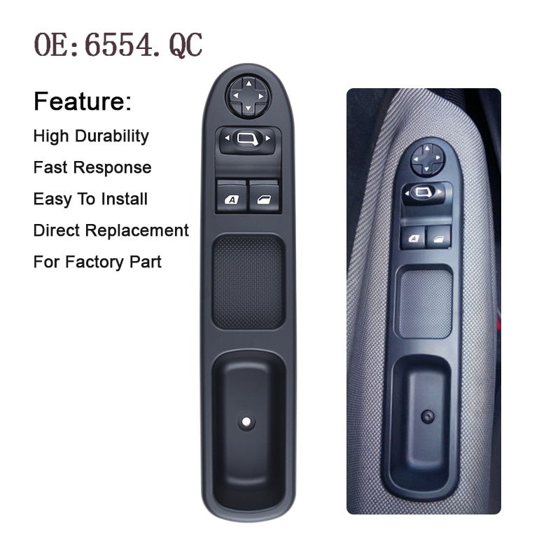 Yaopei Oem 6554.QC 6554QC Linksvoor Drive Side Elektrische Master Schakelaar Ruitbediening Voor Peugeot 207 Citroen C3 Picasso 07-14