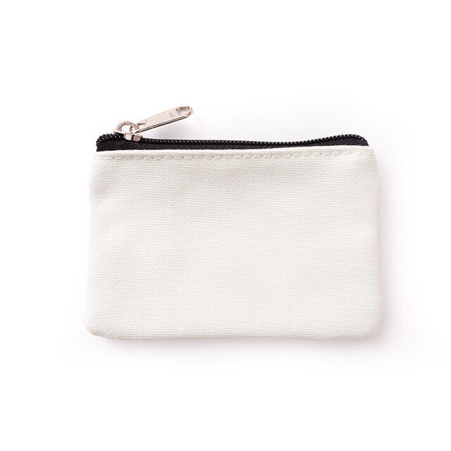 Stijl Katoenen Canvas Portemonnee Pure Kleur Eenvoudige Doek Coin Kleine Tas Voor Mannen En Vrouwen Kaart Portemonnee Sleutel rits Opbergtas: White