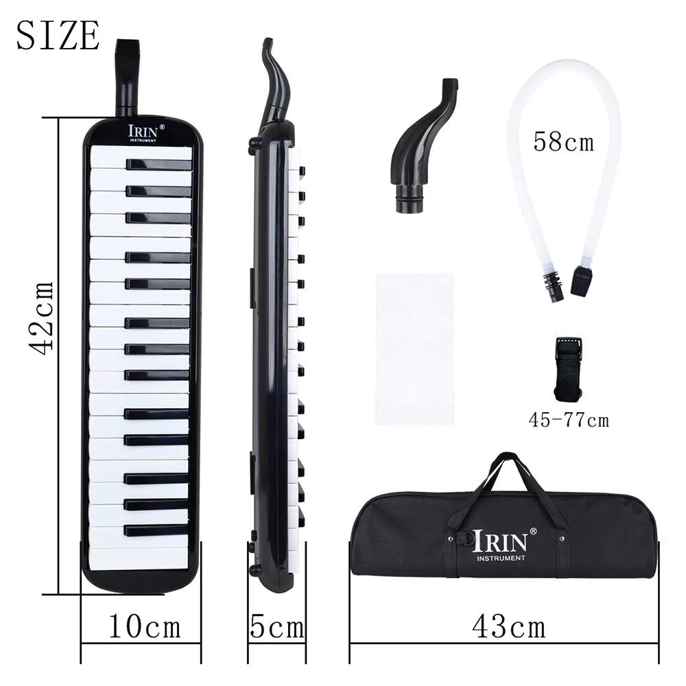 IRIN Melodica 32/37 teclas teclado de Piano armónica de órgano bucal instrumento Musical principiante niños educativo Melodica: Azul oscuro