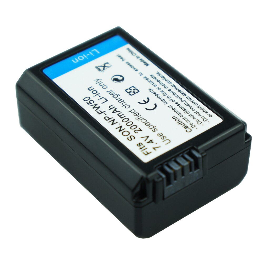 2* 2000 mah np -fw50 bateria np  fw50 kamera batteri til sony alpha  a6500 a6300 a6000 a5000 nex -3 a7 7r a7r a7ii nex -3 nex -3n nex -5