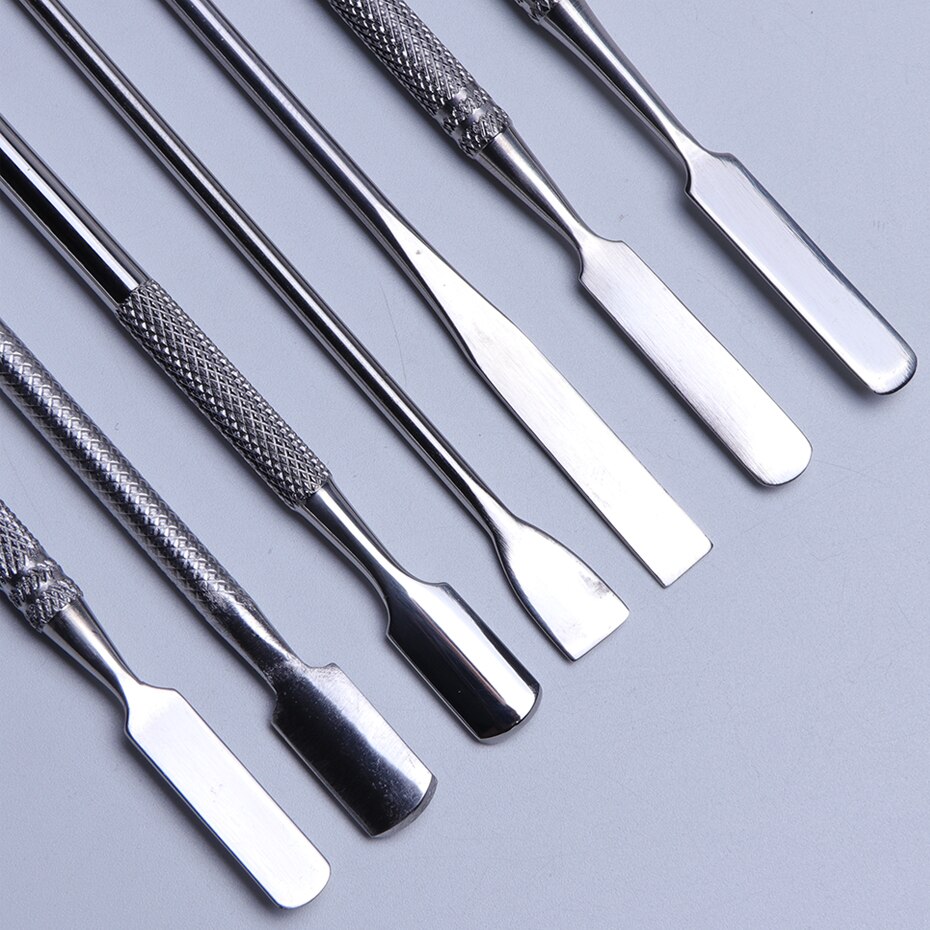1pcs Dual-end Nail Cuticle Pusher Remover Stainless Steel UV Gel Polish Removal Trimmer Dead Skin Grinding Manicure Tool JI809-1