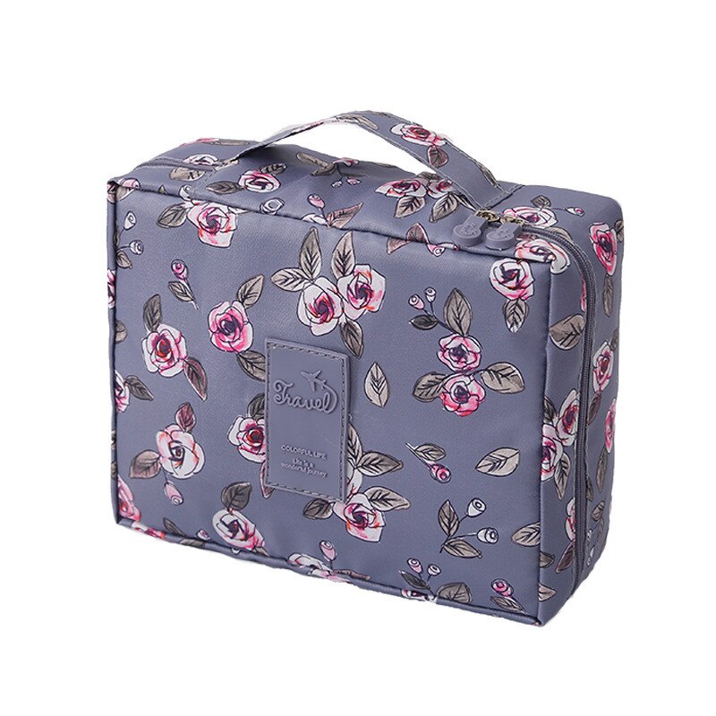 Multifunction Travel Cosmetic Bag Neceser Women Makeup Bags Floral Toiletry Organizer Waterproof Flamingo Storage Make up Cases: 4