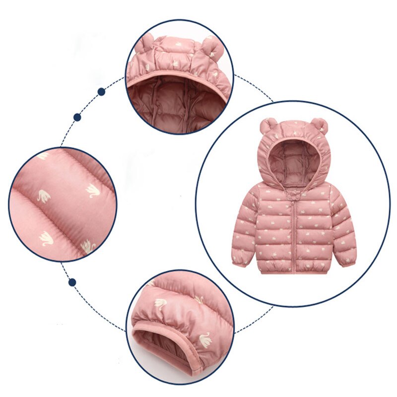 Veste d'hiver bébé fille manteau 4 couleurs manteau à capuche vêtements d'hiver pour enfants manteau en duvet hiver bébé vêtements