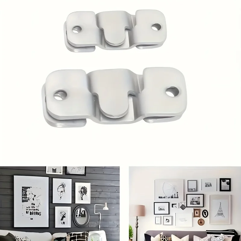 10 stuks metalen fotohangers - vergrendelbare muurbeugels - eenvoudig te installeren haken voor frames, meubels en bedhoeken