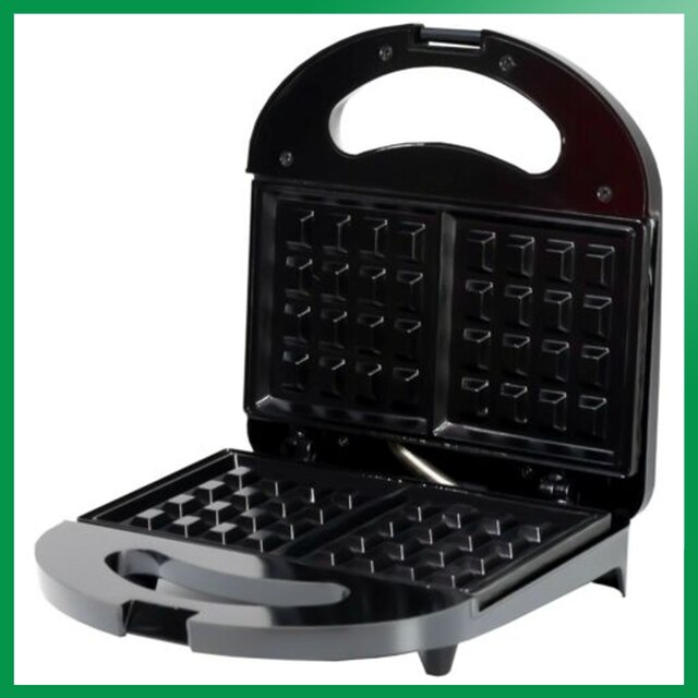 Sandwichera Tostadora Gofrera Tortitas para Gofres Pan Mini Crepera Aparato Máquina Eléctrica Multifunción de Cocina LED Antiadherente Waflera Waffle Huevo Barbacoa Panini Molde Placa Desayuno Enchufe EU 220v Negro: Default Title