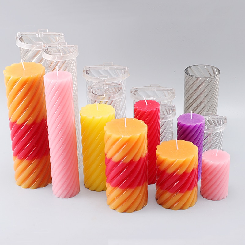 Moldes de Velas Cilíndricas DIY de ocho tamaños, producto final de vela en forma de espiral, moldes para velas diy para decoración de dormitorio lz30