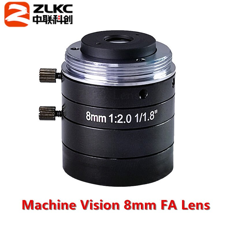 5mp manuella irislinser 4mm 6mm 8mm 12mm 16mm 25mm 35mm 50mm 75 mm fast fokal  f2.0 1/1.8 tums c-fäste lättviktslins för maskinseende: 8mm fa lins