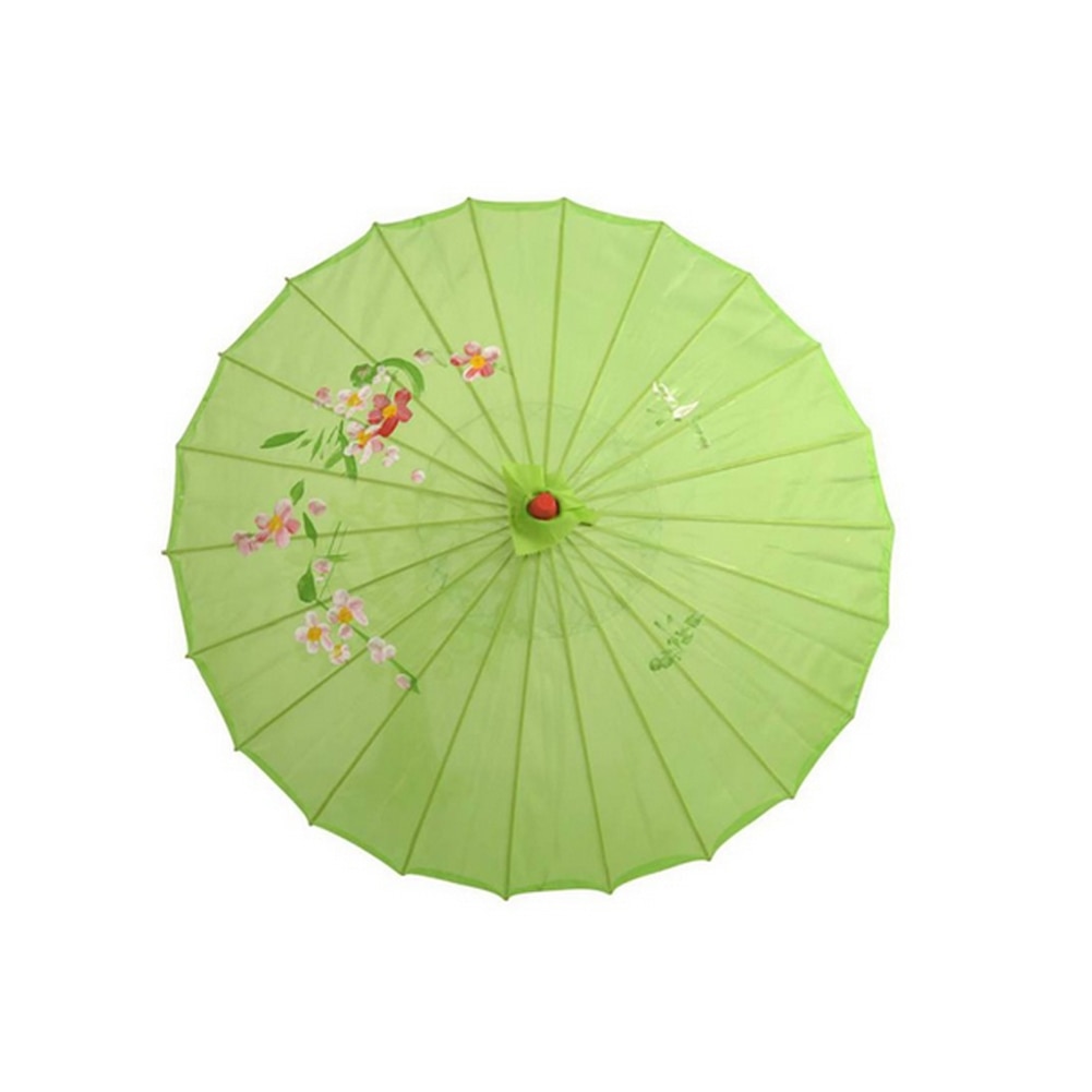 Voksen kinesisk vintage silke paraply bryllup fotoparasol dans rekvisitter vintage piger børn paraplyer bryllup parasol dans rekvisitter: Grøn