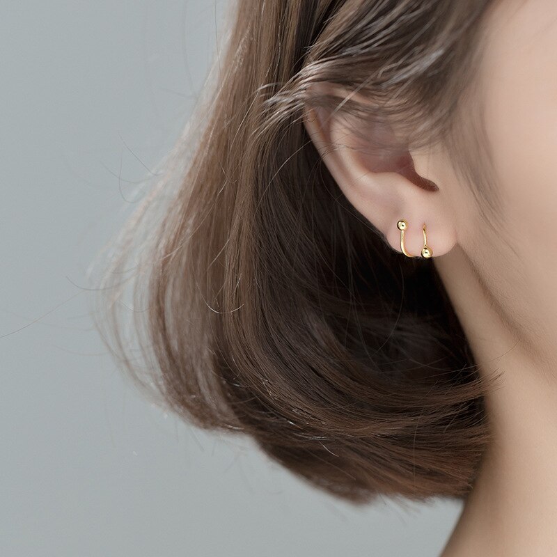La Monada-pendientes de aro espiral para mujer, de plata 925, joyería aros para mujer, aretes de aro de , Plata de Ley 925