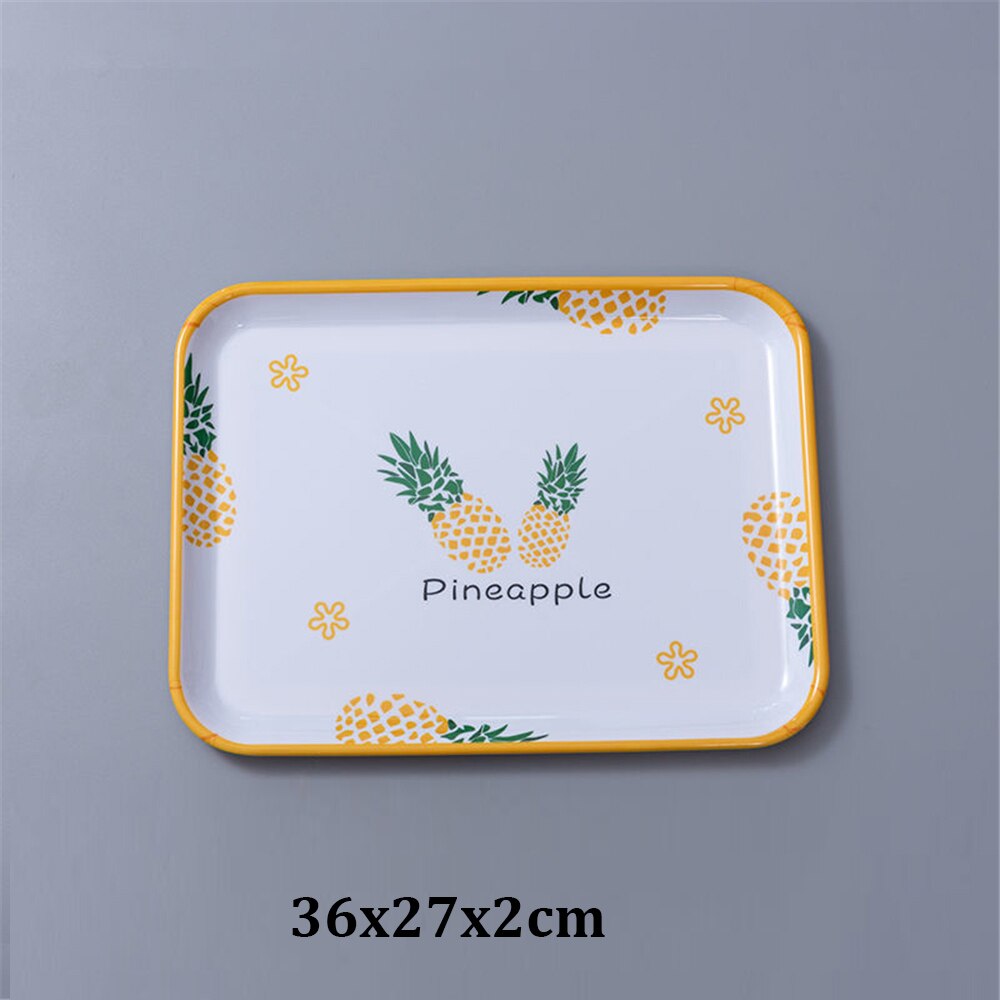 Thee Ontbijt Brood Snack Opslag Trays Plastic Dessert Dienblad Vierkante Accessoires Cosmetica Schotel: Pine36x27x2cm