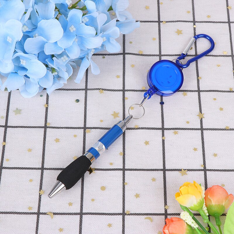 Porte-stylo rétractable robuste pour l'extérieur, porte-crayon de charpentier, Anti-perte de corde, porte-clé, ceinture, outils de Clip: Bleu