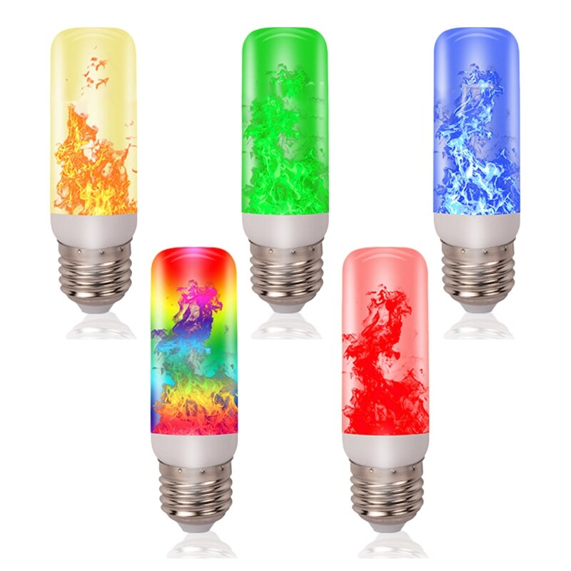 LED Flicker Flame Light Bulb Simulated Burning Fire Effect E27 Lamp Xmas Party Decorations