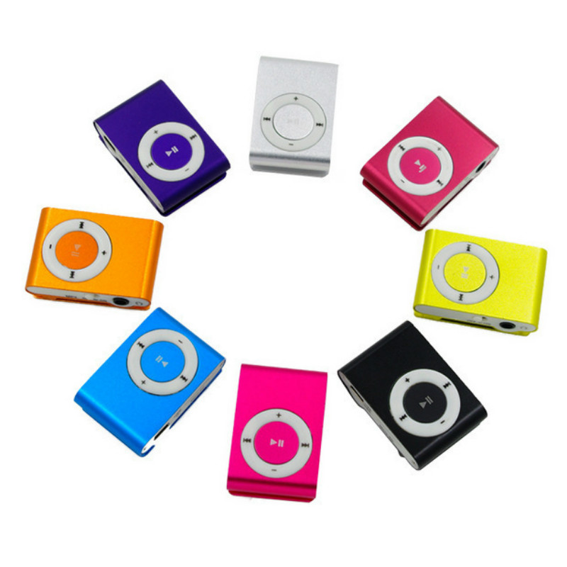 Draagbare Metalen Clip MP3 Speler Met 5 Snoep Kleuren Geen Geheugenkaart Muziekspeler Met Tf Slot