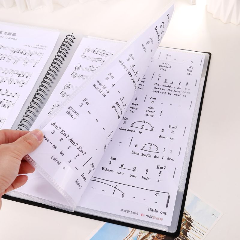 A4 Size Music Score Sheet Document File Folder Storage Organizer 20/30 Pages B2QF