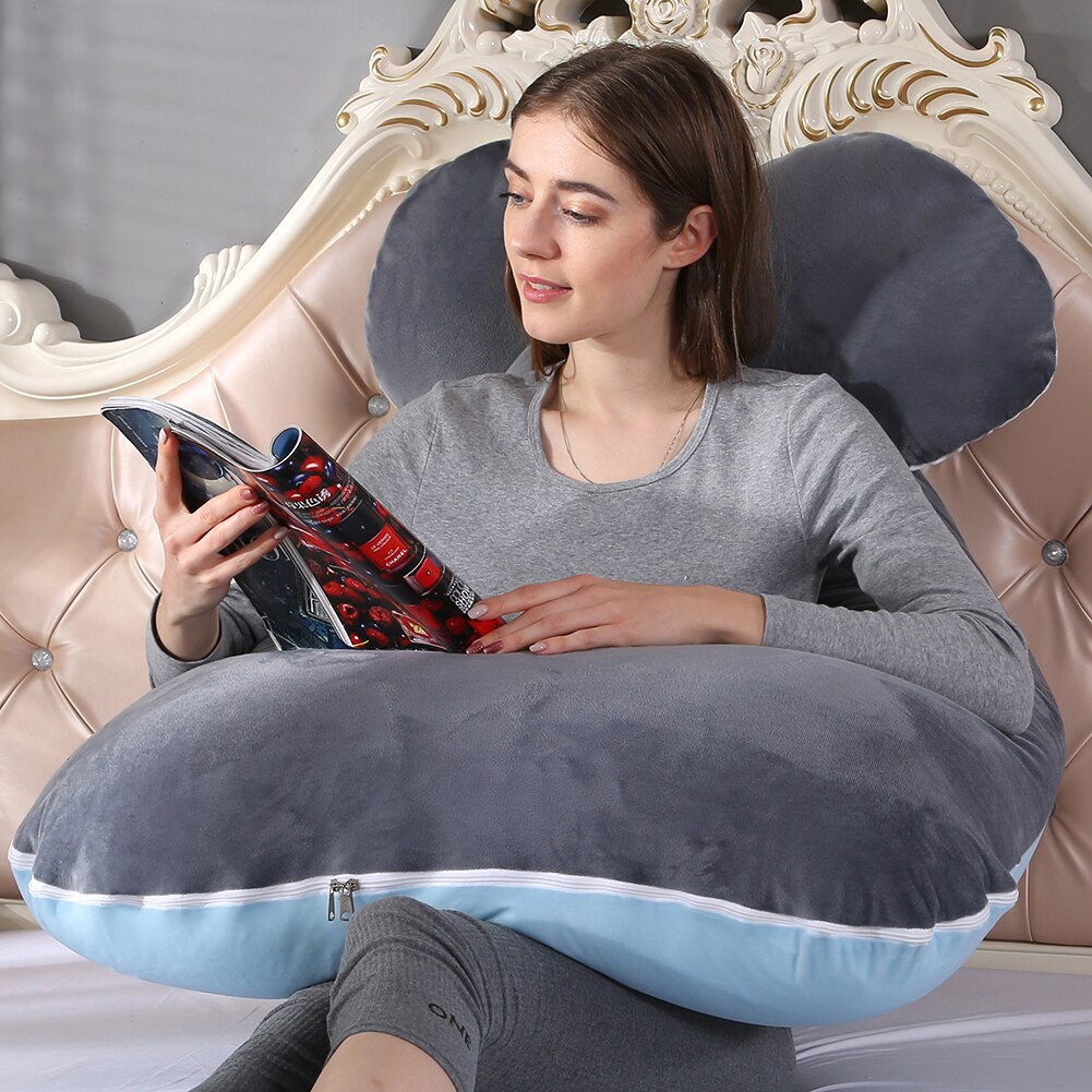 U-Vormige Zwangerschap Kussens Comfortabele Moederschap Riem Body Zwangerschap Kussen Vrouwen Zwangere Zijkant Dwarsliggers Kussen Voor Bed