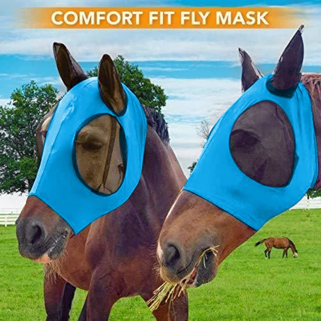 Mesh Paard Anti-Muggen Masker Paard Hoofd Cover Zomer Ademend Comfortabele Anti-Fly Mesh Masker Voor Paard Boerderij dier Levert 2