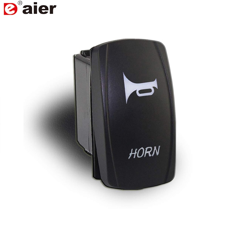 20A 12V Rocker Switch with Dual Blue LED Light Bar Waterproof SPST 5Pin ON-OFF Momentary Horn Switch for Marine Boat Trucks Car