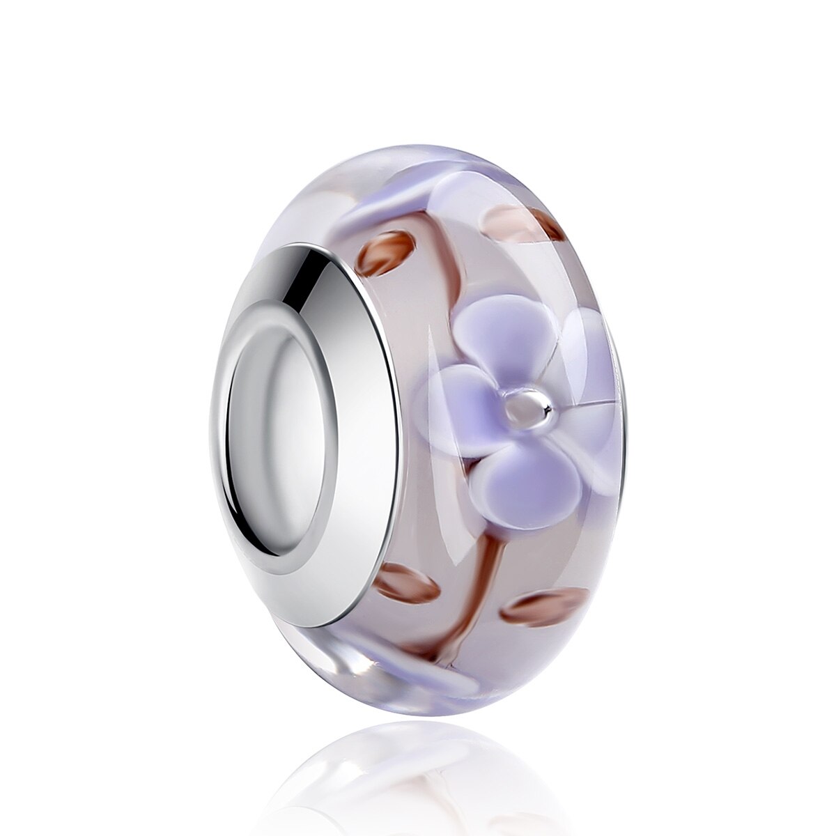 Silber Farbe Schwarz Europäischen Murano Glas Perlen fit Charme Armbänder Armreifen für Frauen Perlen 925 Silber Schmuck Perles: WEU6355