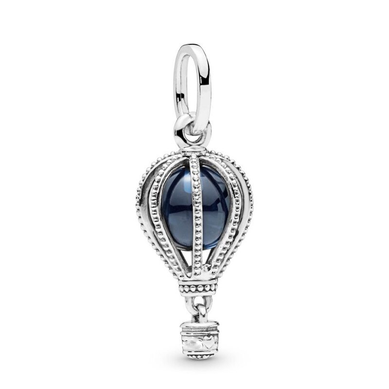 2 stk / lot autentisk blå emalje globe vedhæng charms passer originalt mærke armbånd & halskæde til kvinder diy smykker gør: 2