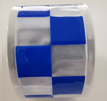 3m reflecterende waarschuwingstape in pvc-kleur voor veiligheidskleding, naaibaar: 5 cmx 3m blauw wit