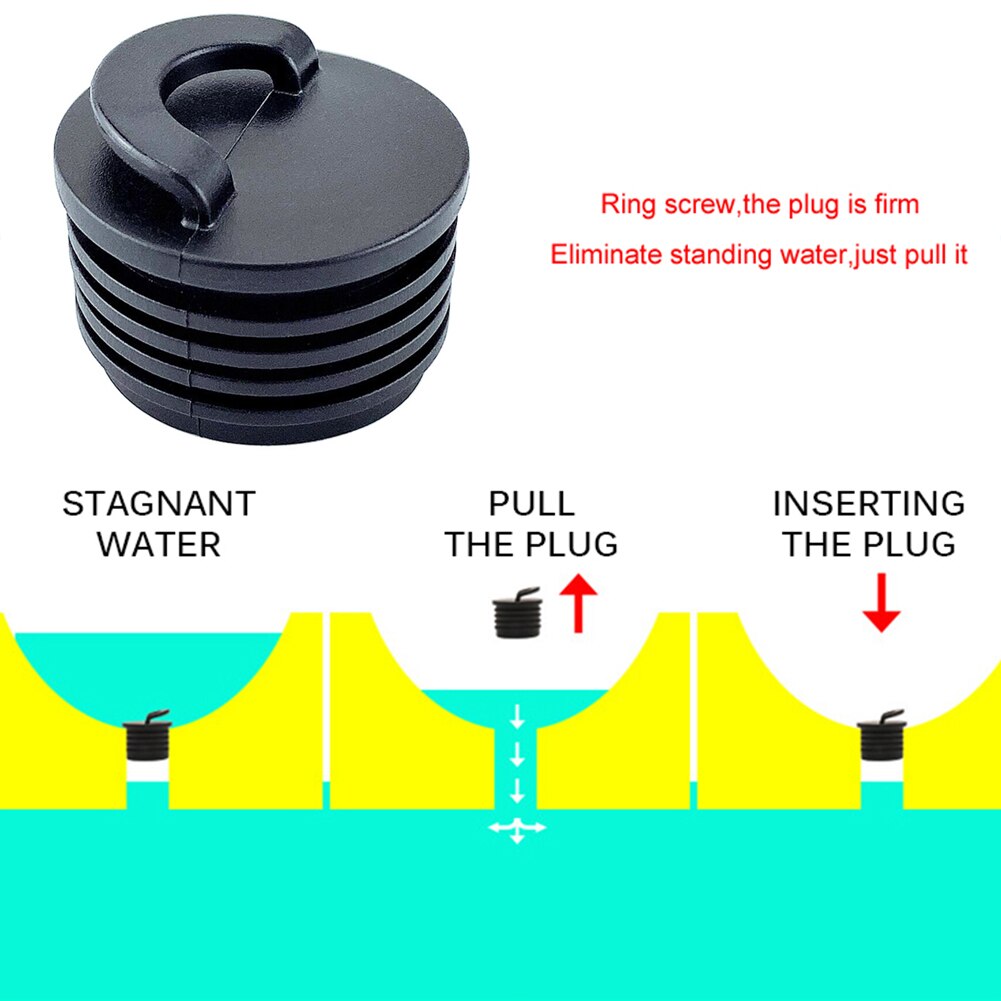 Kajak scrupper prop 1 stk sort udskiftet gummi kajak marine boat scupper prop drænhuller propper rafting til vandsport