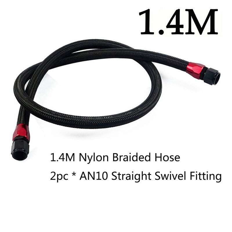 1M/1.2M/1.4M AN10 Rvs Gevlochten Of Gevlochten Stookolie Line + Straight Swivel fitting + 90 Graden Wartelfitting: 1.4m nylon braided