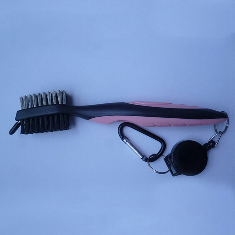 Brosse de nettoyage de Club de Golf Double face avec porte-clés pour Club de Golf avec outil de tyrolienne rétractable: PK