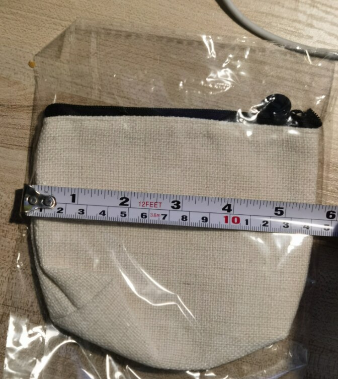 10 pçs/lote em branco sublimação linho maquiagem moeda bolsa para sublimação impressão de tinta diy presentes calor imprensa transferência 15*10 cm