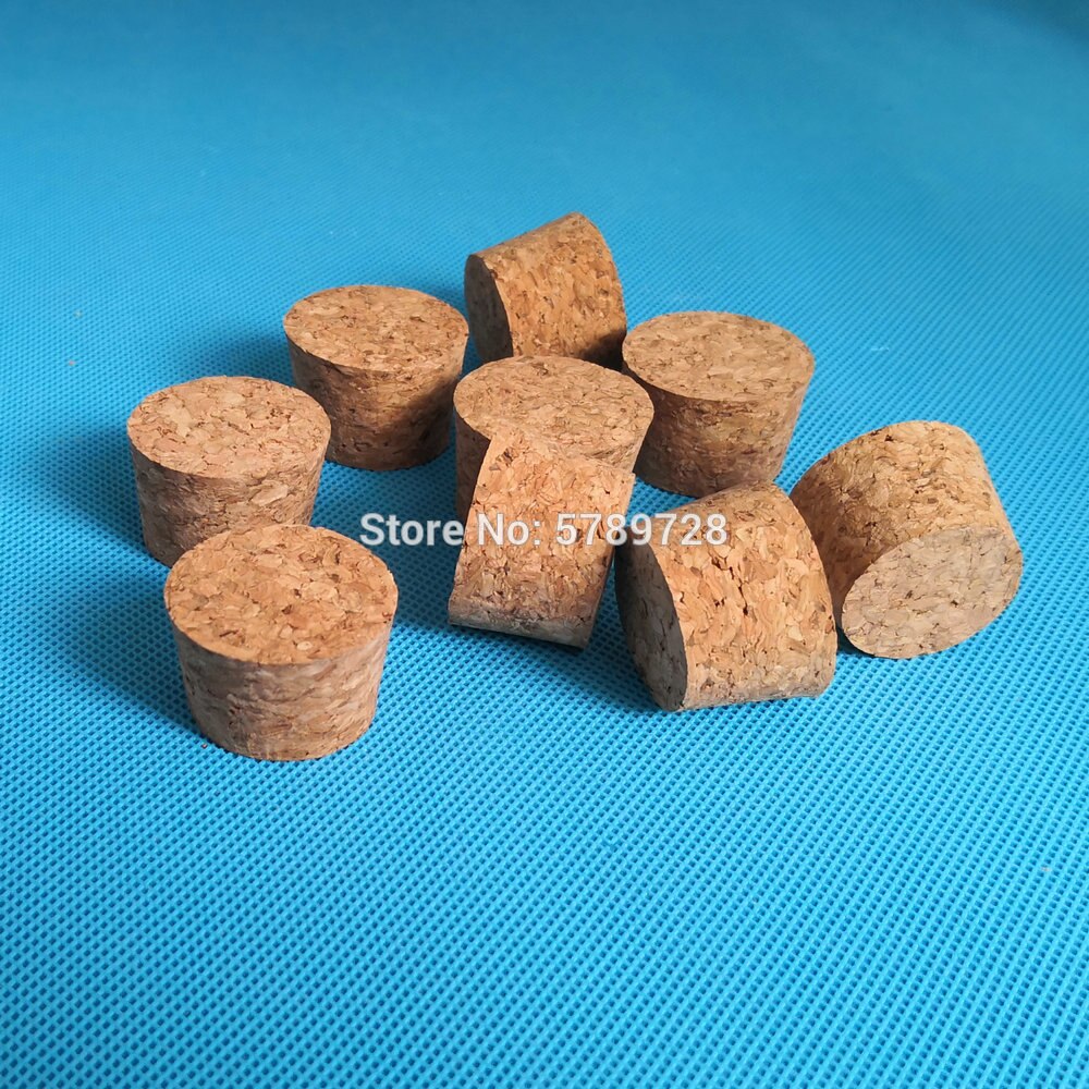 100 stk topp dia 7.5mm to 30mm trekork lab glassflaskepropp vannkoker puddingflaske korkhette byrettrør treplugg