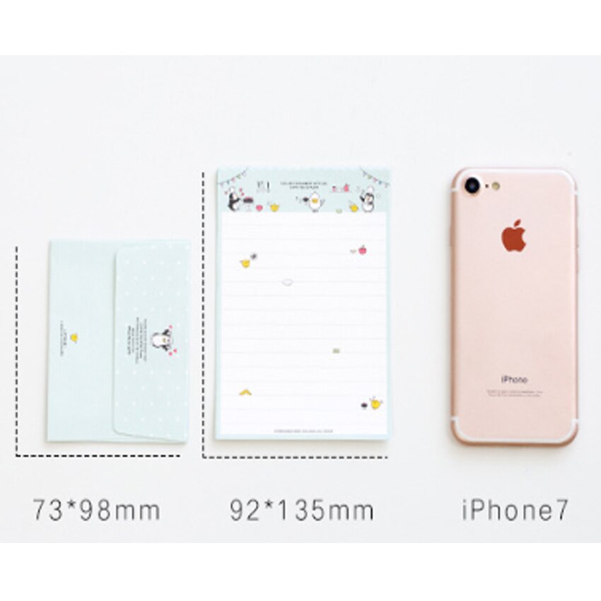 1set/lot Cartoon Greeting Card Writing Paper Letter Invitation Paper Stationery With Envelope Set