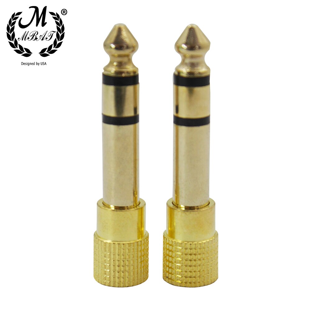 M MBAT 2Pcs 6.5MM Jack To 3.5MM Plug Connector Audio Adapter Audio Connector Converter Amplifier Musical Instrument Accessories