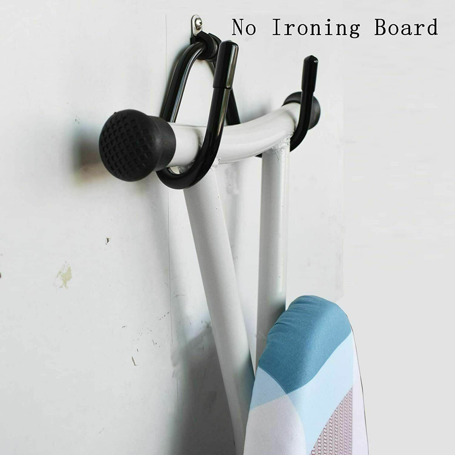 Strijkplank Hanger Rack Wall Mount Electric Iron Holder Kanteldeur Basket Organizer Voor Laundry Room White