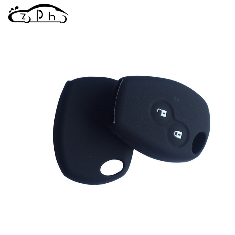 Happyit - Housse Silicone Pour Télécommande Renault (Clio, Scénic, Mégane, Etc.) - 4 Boutons - Protection Clé Anti-poussière - Noir - 3
