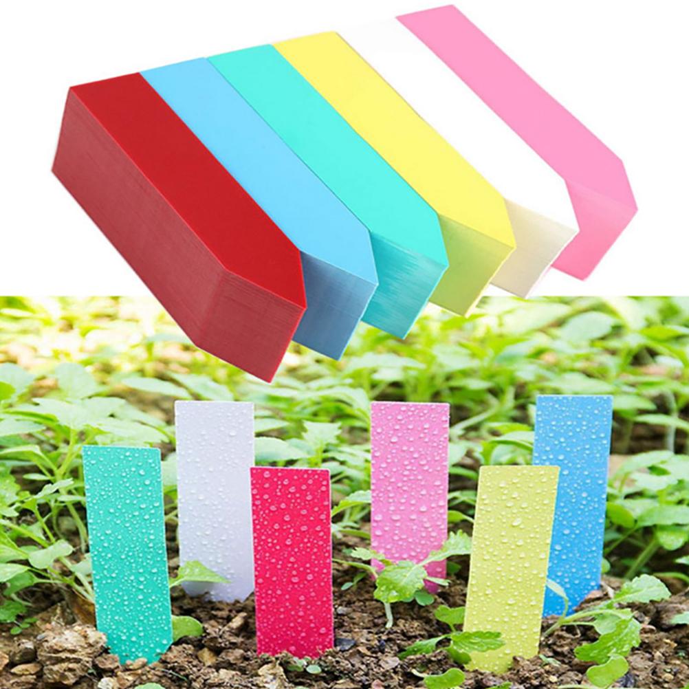 100Pc de la planta de plástico para viveros etiqueta vivero marcadores macetas planta etiquetas bandeja Mark herramientas mezclar colores