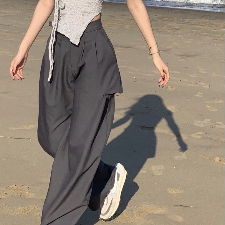 Pantalon Vince Camuto Pantalon Taille Haute En Crêpe Noir À Jambes
