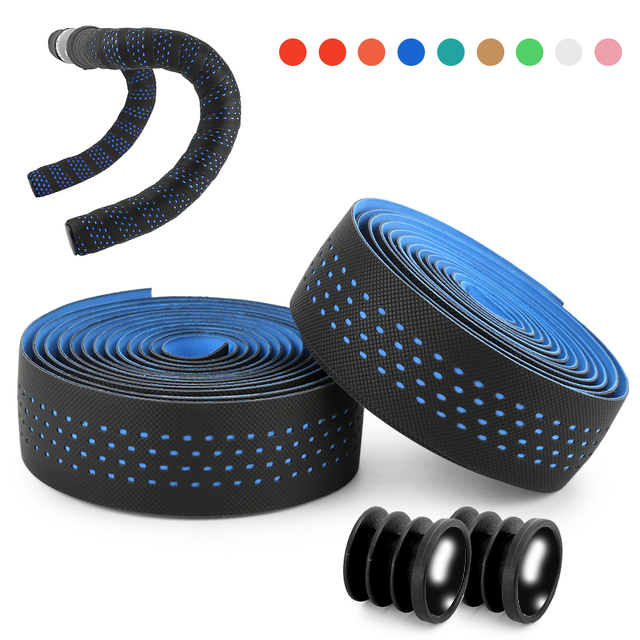 1 Paar Racefiets Handvat Bar Tape Fietsstuur Wrap Bandjes Anti-Slip Fietsen Stuur Mountainbike Stuurlint: Blue