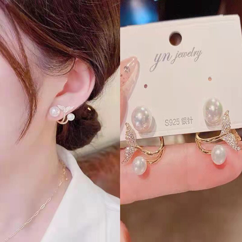 Pendientes coreanos de imitación de perlas para mujer, joyería de , aretes de tuerca, joyería Kolczyki, Bisutería