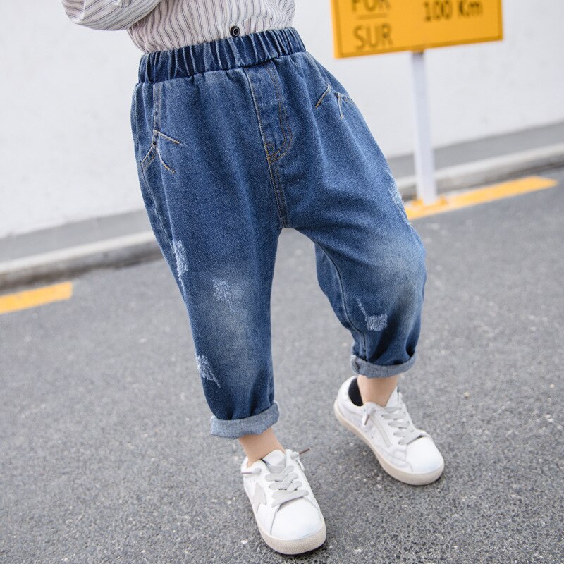 Jeans déchirés pour bébés garçons | 2 couleurs, printemps-automne, bébés garçons, pantalons Style Vintage, enfants Cowboy, pantalons Denim amples 2 3 4 5 6 ans