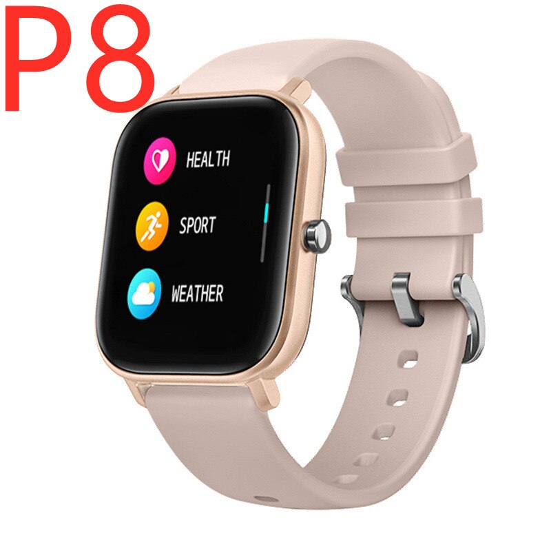 P8 Smart Uhr Männer Gebaut-in Spiel IP67 Wasserdichte Fitness tracker Heart Rate Monitor Frau Smartwatch für iOS Android telefon: P8 rose gold