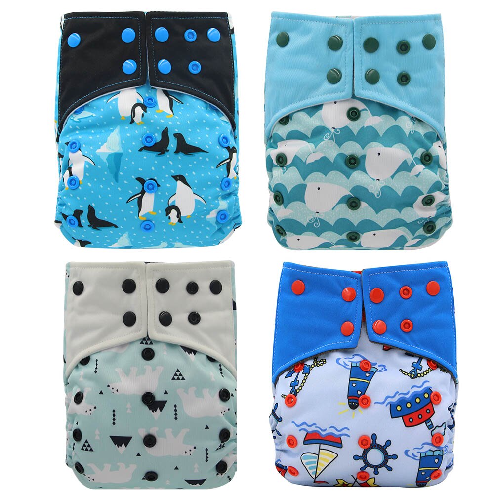 4PCS/Pack Washable AI2 Cloth Diapers Bamboo Charcoal Inner Baby Diaper Cover Washable Reusable Pocket Diaper Baby Nappies: 89(AI2)