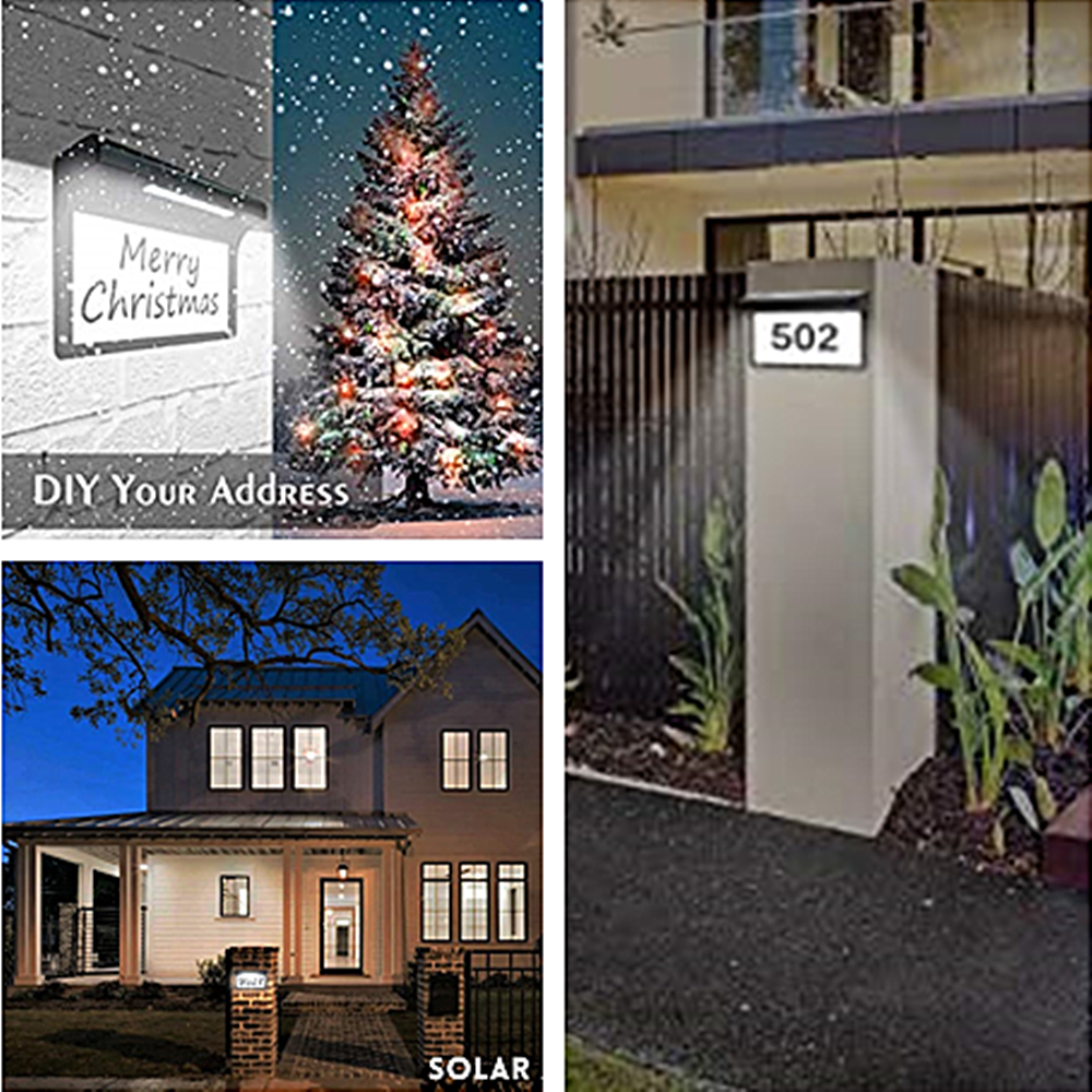 House Number Door Plate Solar Light LED Address Sign Wall Light Waterproof Outdoor Garden Home Hotel Door Decor Wall Lamp