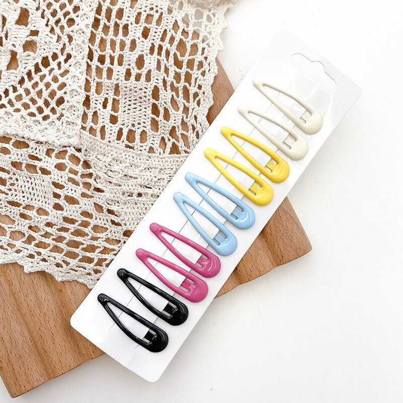 Pinzas para el pelo en forma de gota de caramelo para niña, 5cm, broche de Metal, pasadores BB, horquilla, conjunto de accesorios para el cabello para niño, 10 Uds.: C4