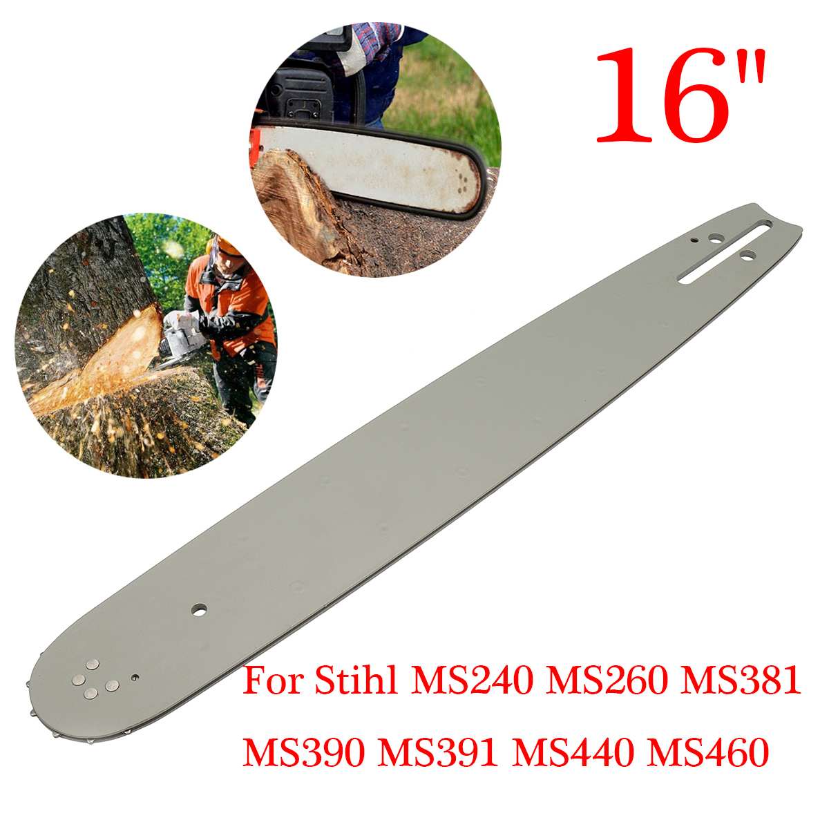 16 Inch Chainsaw Guide Chainsaw Guide Chain Saw Chain Replacement Blades For 66DL Stihl MS240 MS260 MS381 MS390 MS391 MS440MS460