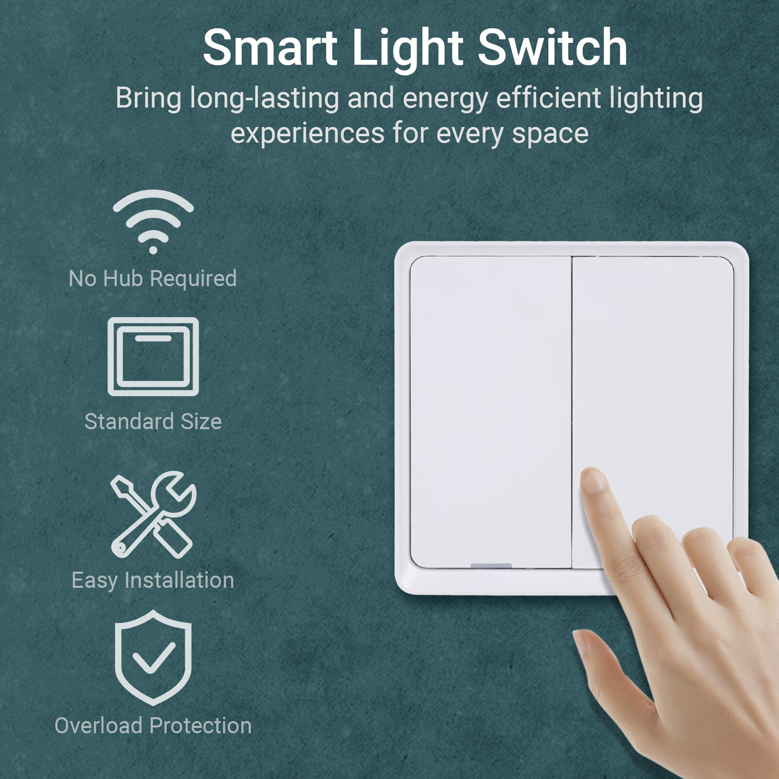 3 Gang Tuya Wifi Smart Light Switch 2.4Ghz Light Switch with Timer No Neutral Wire Needed Compatible with Alexa and Google Home