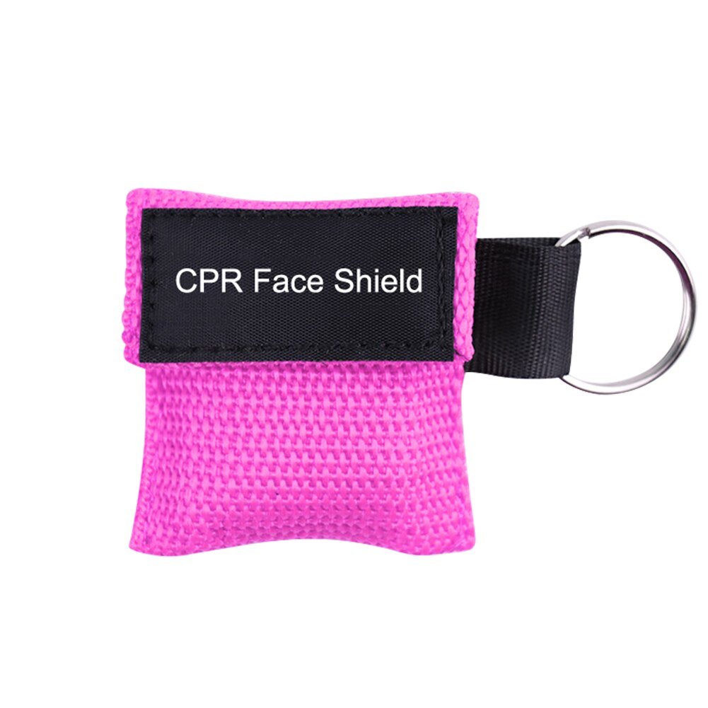 LLavero de máscara RCP de Color opcional, protector de primeros auxilios, máscara RCP de emergencia, herramientas de cuidado de salud: Rosa