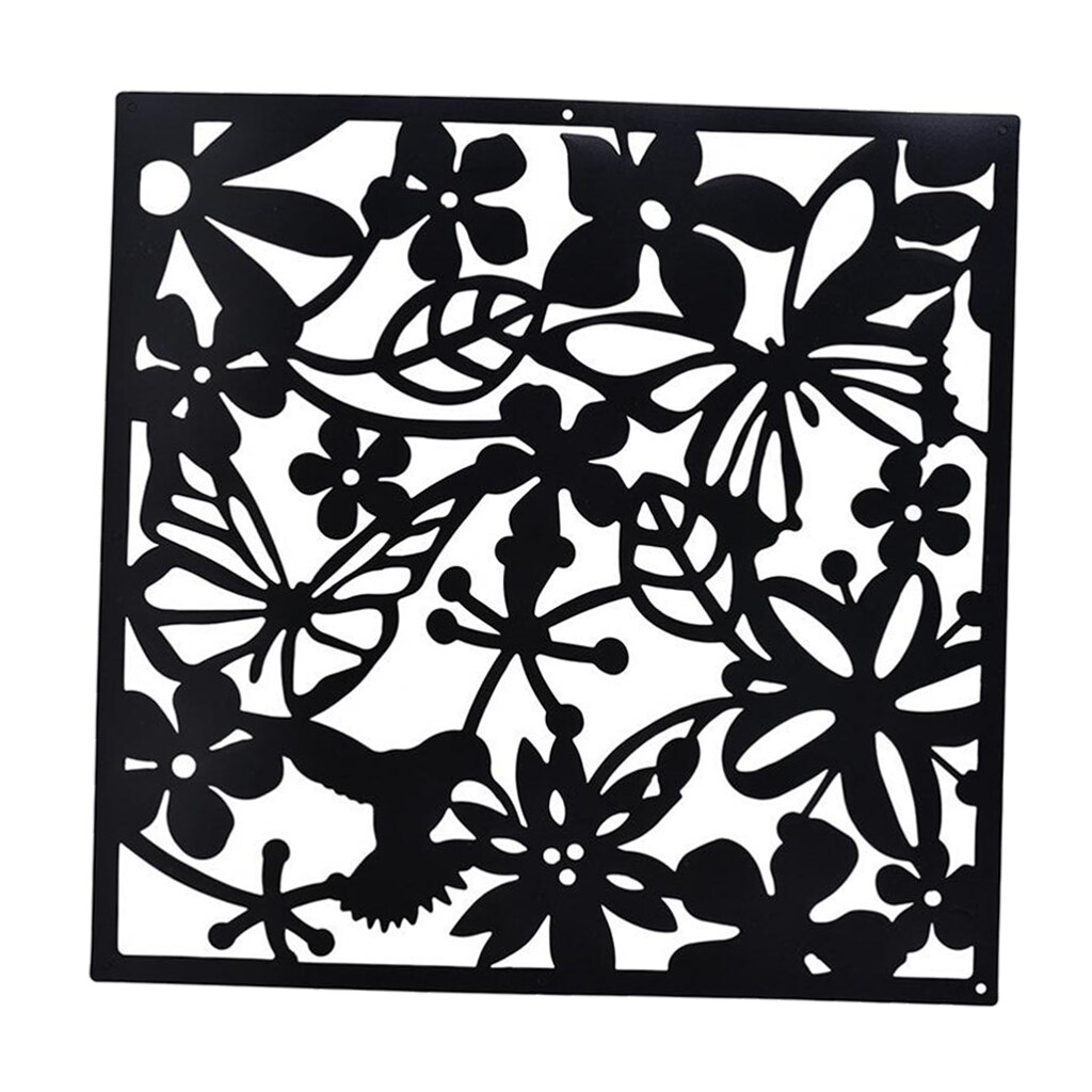 Set of 3Pcs Hollow Out Room Divider Home Privacy Screen/Separator/Partitionn: Black