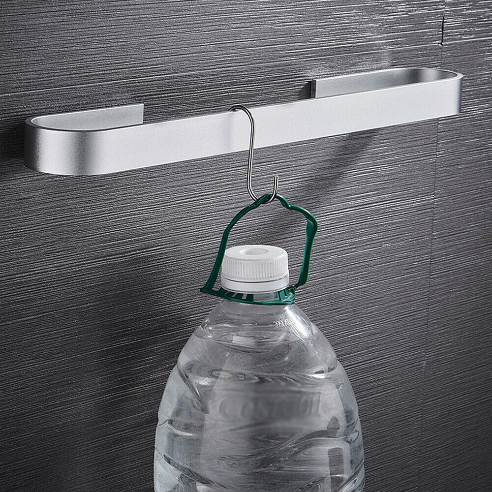 Håndkleholder badehåndklestativhenger svart sølv 304 rustfritt stål vegghengende håndklebar arrangør kjøkkenlagerhylle