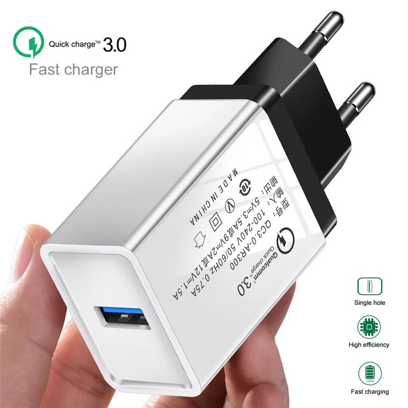 Szybkie ładowanie QC 3.0 Smart Fast 3 ładowarka ścienna USB dla iphone Xiaomi Samsung Huawei szybkie ładowanie ładowarka telefon komórkowy