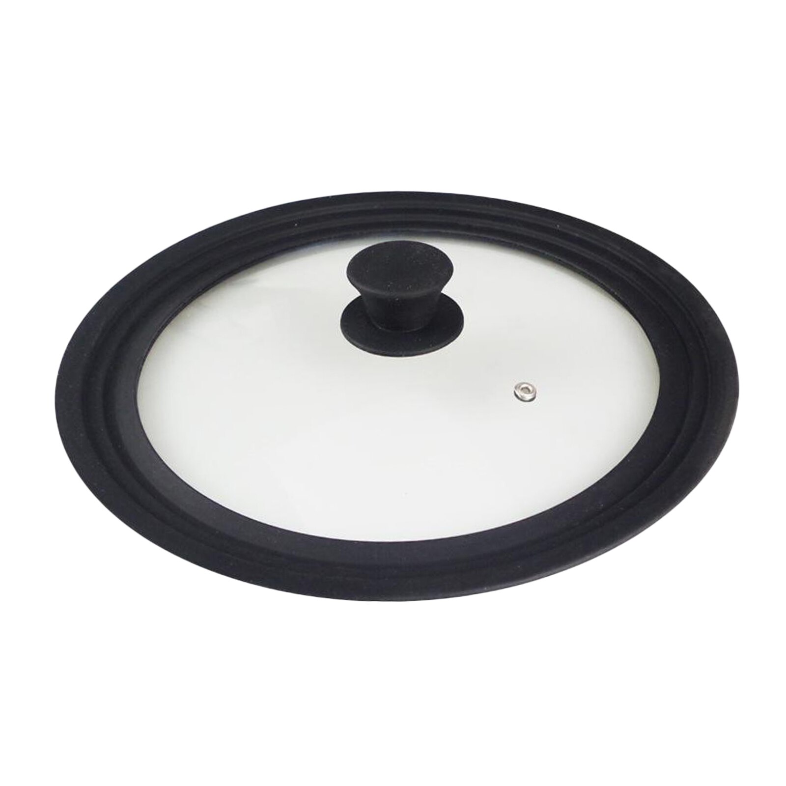 Universal Silicone Glass Pot Lid Covers for Pots Pans, Cookware Replacement Lids: Black 22cm